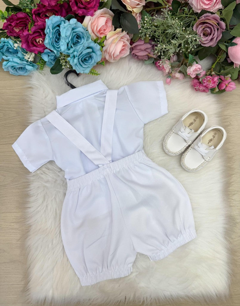 Conjunto Miss Cherry Meninos Bebe Theo Branco - Estilo Delicado para o Dia a Dia | Bebeloo Kids