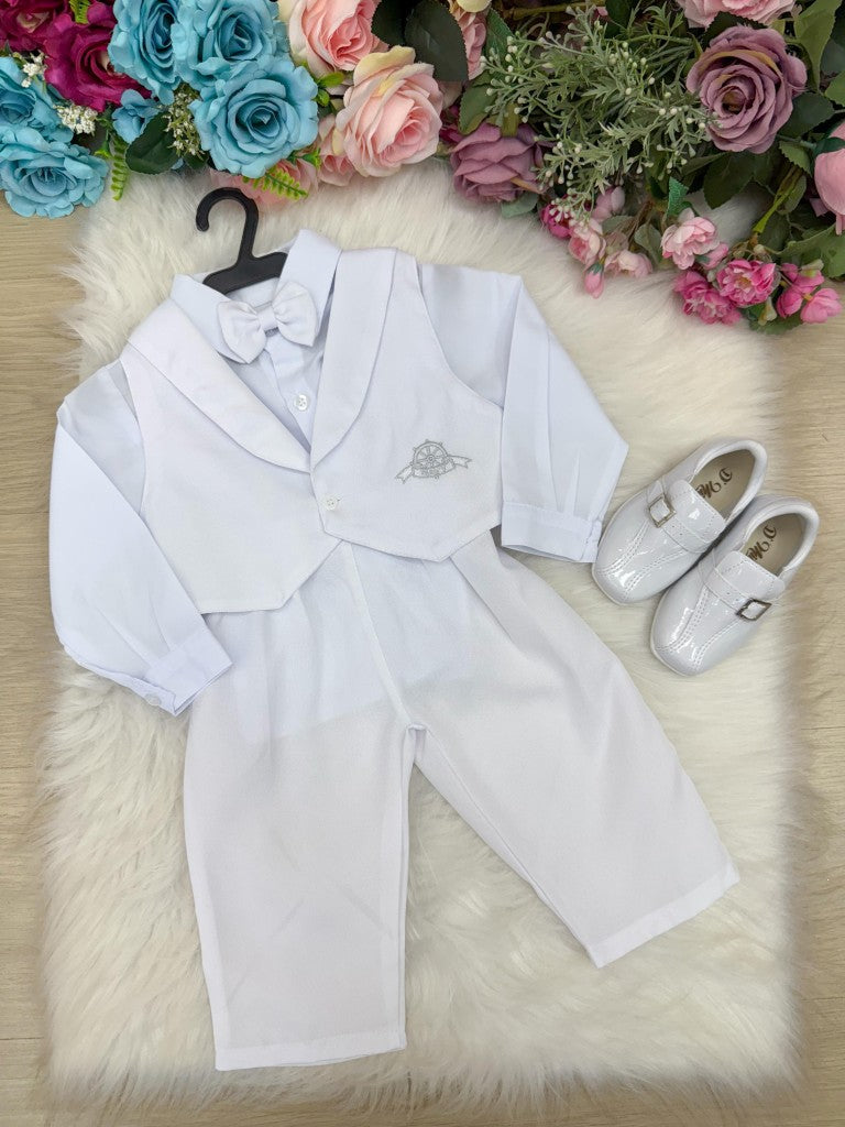 Conjunto Social Miss Cherry Felipe Calça Branco - Estilo Delicado para o Dia a Dia | Bebeloo Kids