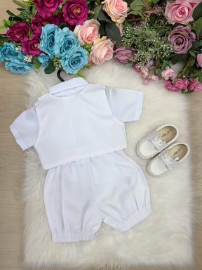 Conjunto Social Miss Cherry Matias Shorts Branco - Estilo Delicado para o Dia a Dia | Bebeloo Kids
