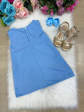 Vestido Blogueirinha Jojo Flor Azul - Leveza e Elegância para Meninas | Bebeloo Kids