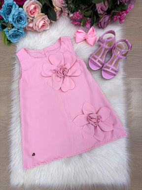 Vestido Blogueirinha Jojo Flor Rosa Bebe - Leveza e Elegância para Meninas | Bebeloo Kids