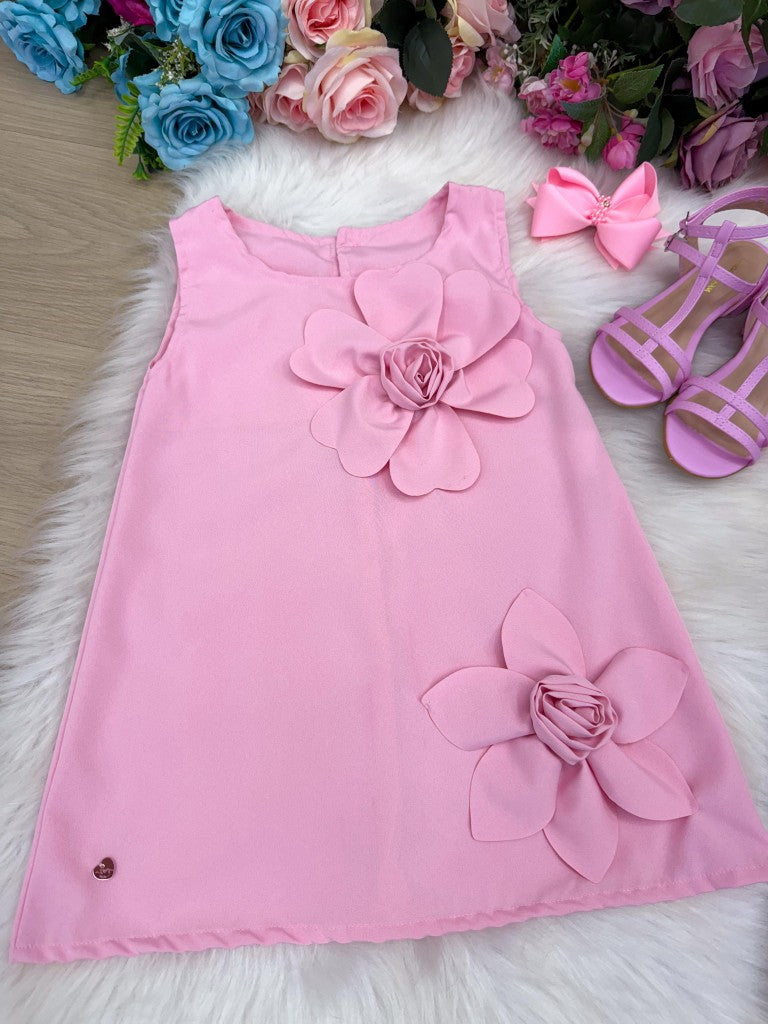 Vestido Blogueirinha Jojo Flor Rosa Bebe - Leveza e Elegância para Meninas | Bebeloo Kids