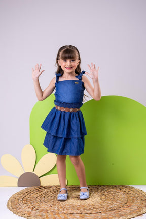Vestido Blogueirinha Hermione Jeans - Leveza e Elegância para Meninas | Bebeloo Kids