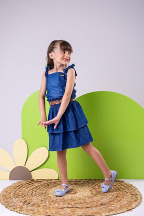 Vestido Blogueirinha Hermione Jeans - Leveza e Elegância para Meninas | Bebeloo Kids