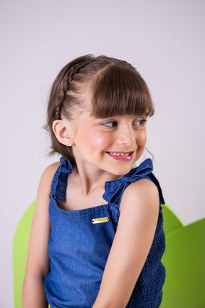 Vestido Blogueirinha Hermione Jeans - Leveza e Elegância para Meninas | Bebeloo Kids