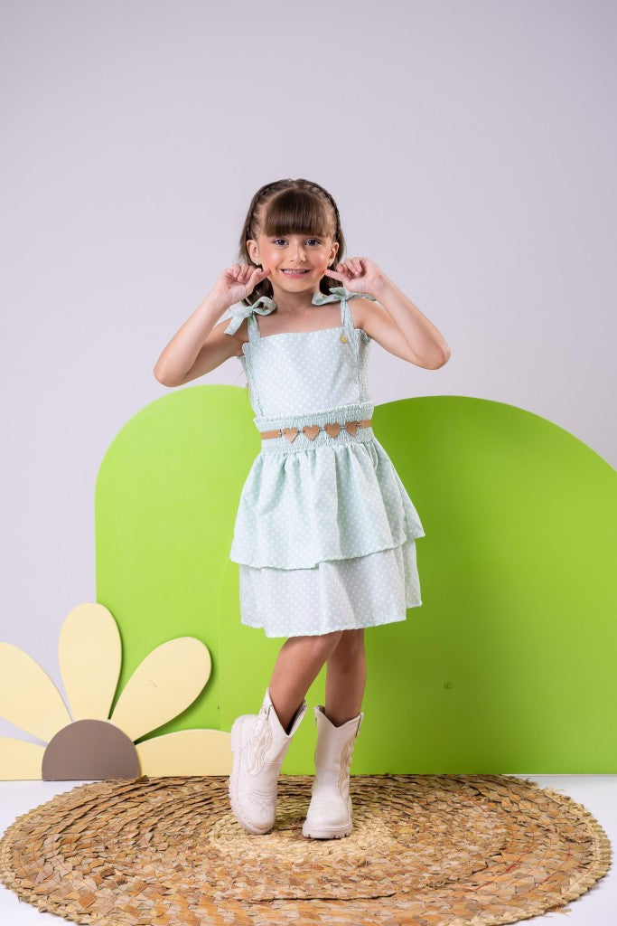 Vestido Blogueirinha Hermione Verde - Leveza e Elegância para Meninas | Bebeloo Kids