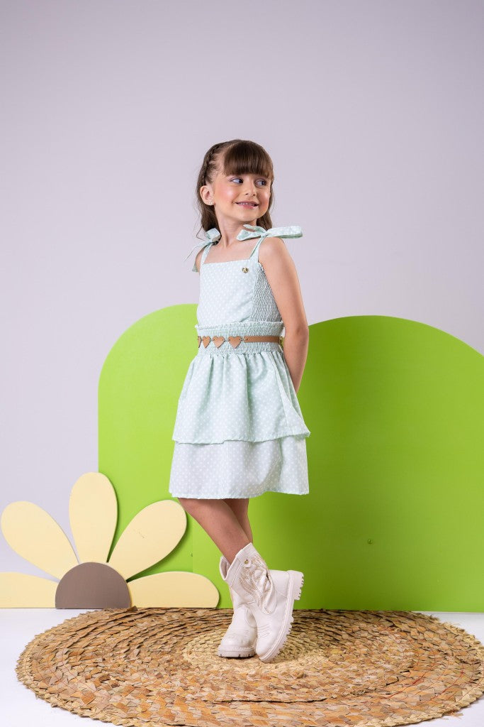 Vestido Blogueirinha Hermione Verde - Leveza e Elegância para Meninas | Bebeloo Kids