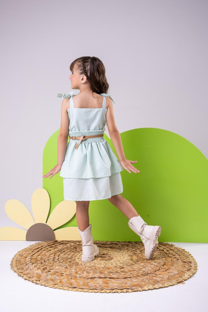 Vestido Blogueirinha Hermione Verde - Leveza e Elegância para Meninas | Bebeloo Kids