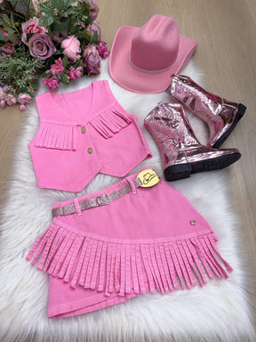 Conjunto Blogueirinha Boiadeira Maraisa Rosa - Estilo Delicado para o Dia a Dia | Bebeloo Kids
