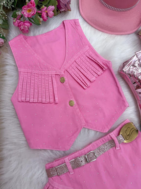 Conjunto Blogueirinha Boiadeira Maraisa Rosa - Estilo Delicado para o Dia a Dia | Bebeloo Kids
