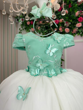 Vestido Juvenil - Midi Vila Lele Sabrina Verde Oliva e Off - Leveza e Elegância para Meninas | Bebeloo Kids