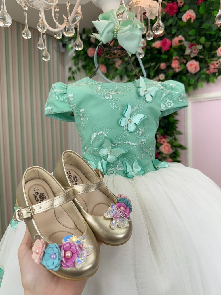 Vestido Juvenil - Midi Vila Lele Sabrina Verde Oliva e Off - Leveza e Elegância para Meninas | Bebeloo Kids