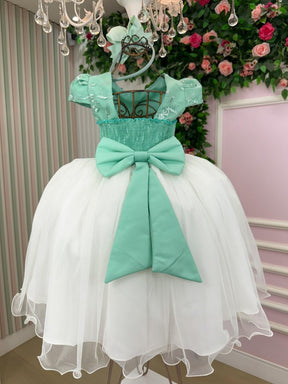 Vestido Juvenil - Midi Vila Lele Sabrina Verde Oliva e Off - Leveza e Elegância para Meninas | Bebeloo Kids