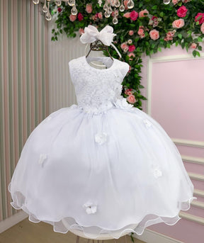 Vestido Vila Lele Bebe Sarah Flores Branco - Leveza e Elegância para Meninas | Bebeloo Kids