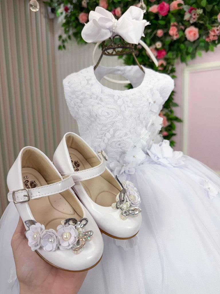 Vestido Vila Lele Bebe Sarah Flores Branco - Leveza e Elegância para Meninas | Bebeloo Kids
