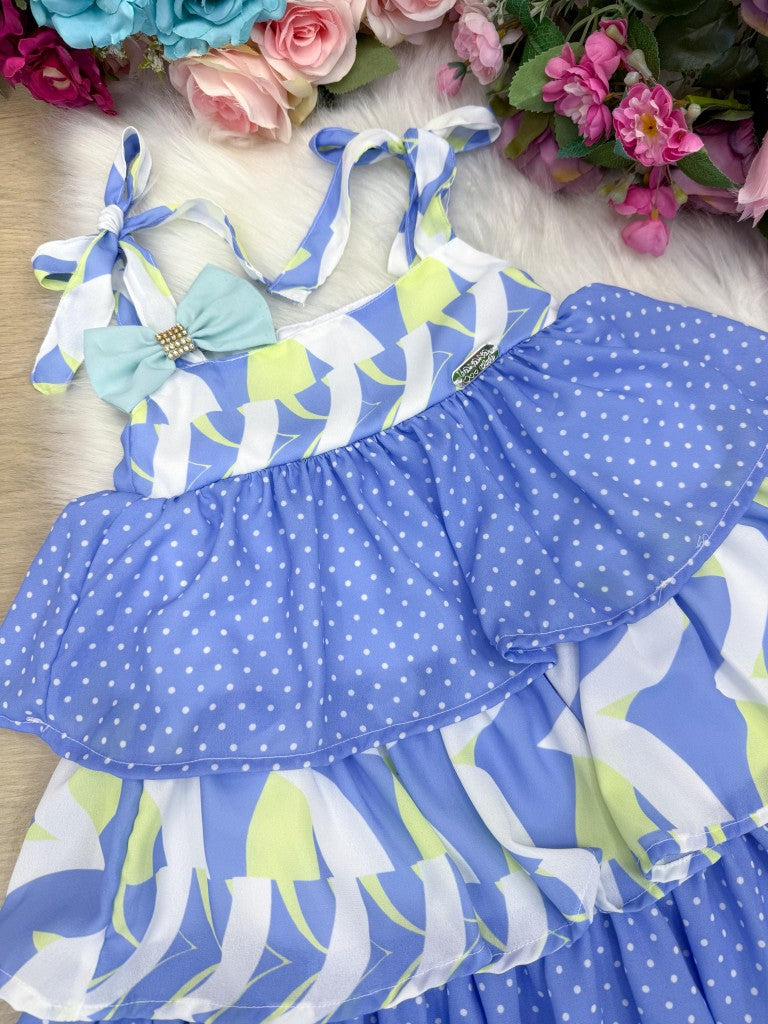 Vestido Banana Club Eloa Azul - Leveza e Elegância para Meninas | Bebeloo Kids