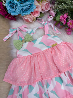 Vestido Banana Club Eloa Rosa - Leveza e Elegância para Meninas | Bebeloo Kids