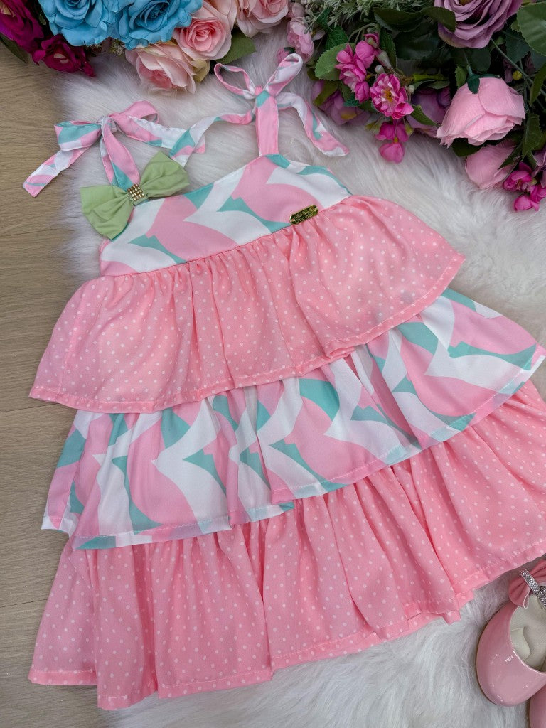 Vestido Banana Club Eloa Rosa - Leveza e Elegância para Meninas | Bebeloo Kids