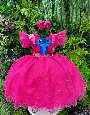 Vestido Tematicos Ysa Kids Lilo Stitch Pink com Led - Leveza e Elegância para Meninas | Bebeloo Kids