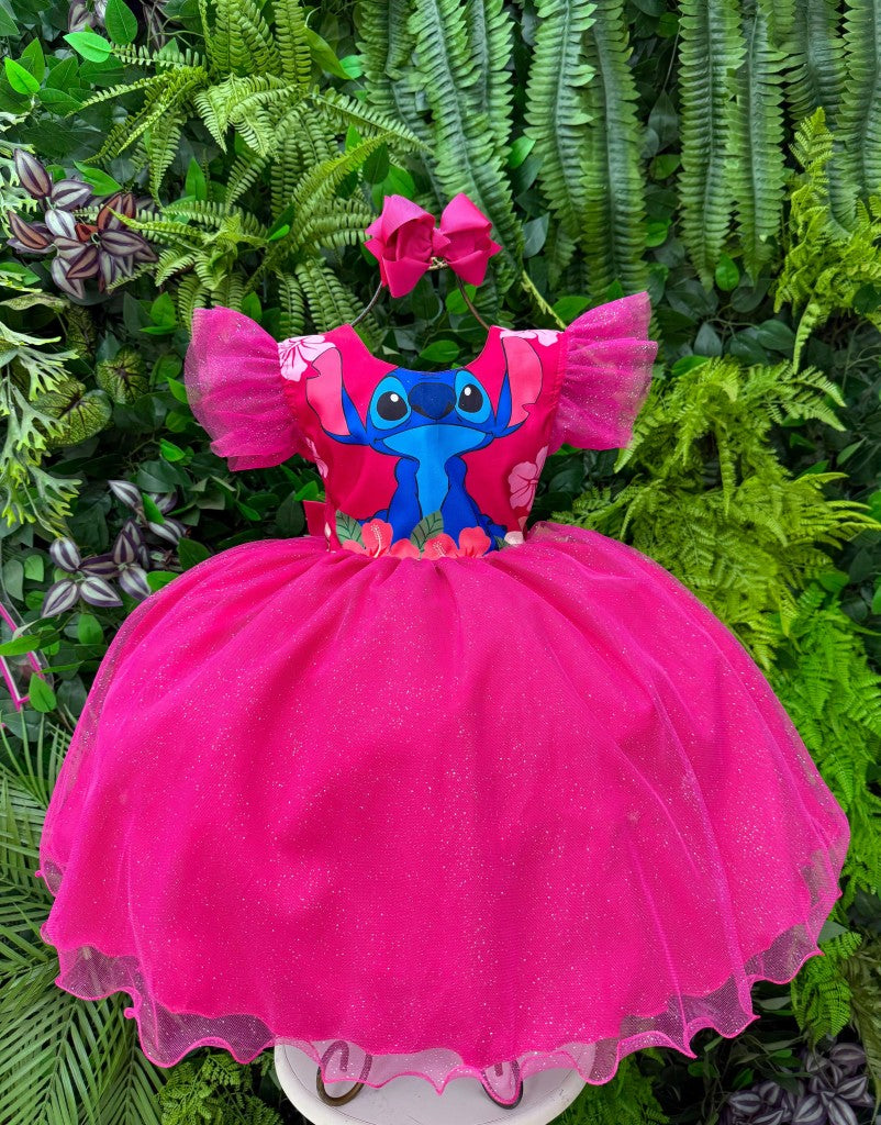 Vestido Tematicos Ysa Kids Lilo Stitch Pink com Led - Leveza e Elegância para Meninas | Bebeloo Kids