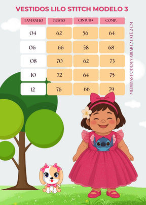 Vestido Tematicos Ysa Kids Lilo Stitch Pink Modelo 3 - Leveza e Elegância para Meninas | Bebeloo Kids