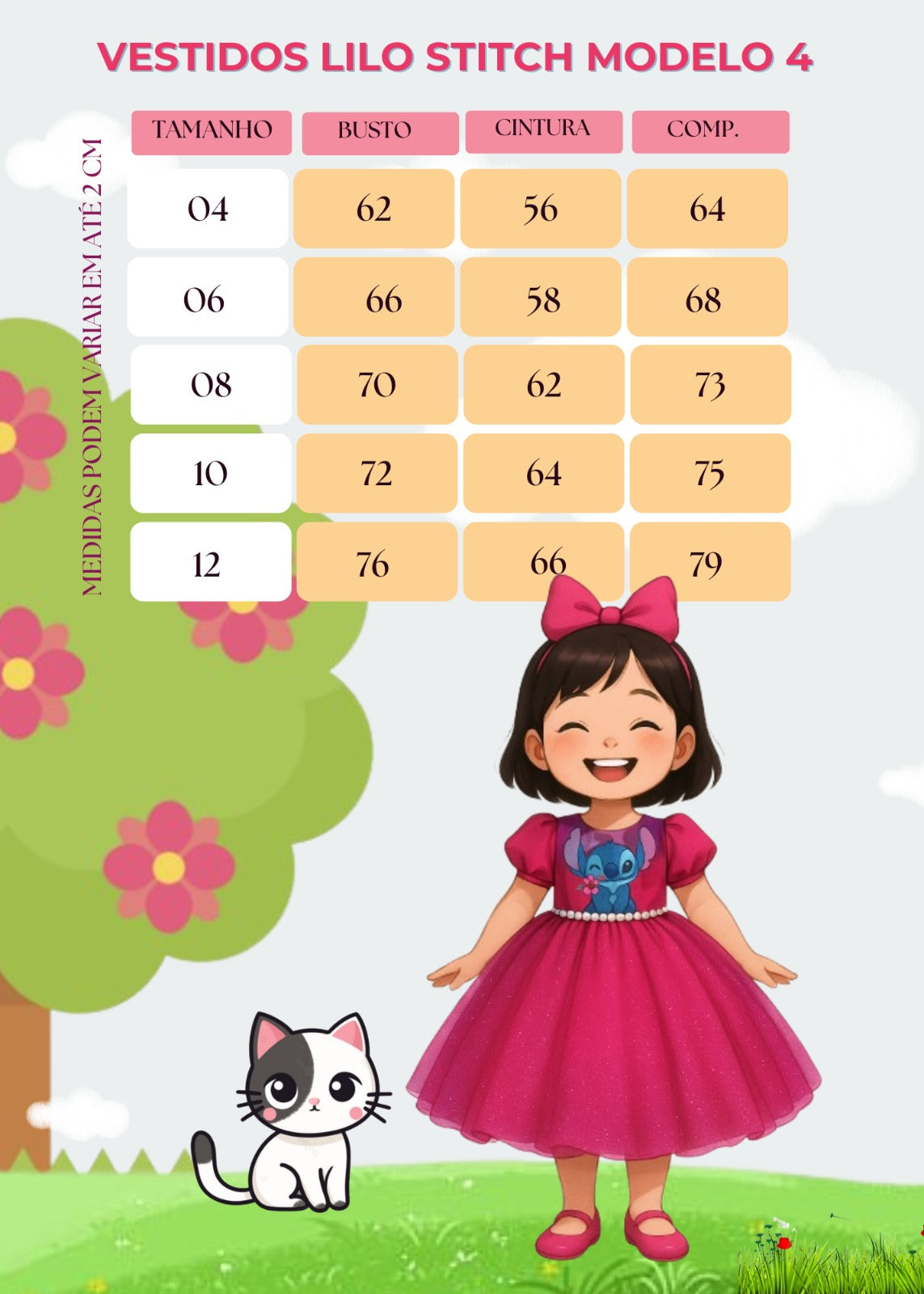 Vestido Tematicos Ysa Kids Lilo Stitch Pink Modelo 4 - Leveza e Elegância para Meninas | Bebeloo Kids