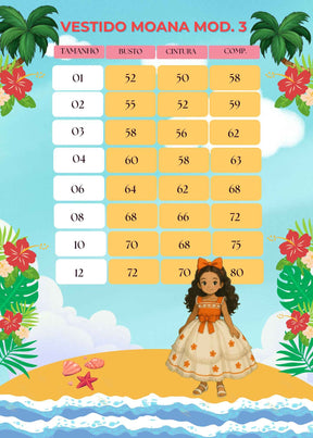 Vestido Tematicos Kids Moana Modelo 3 - Leveza e Elegância para Meninas | Bebeloo Kids