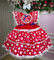 Vestido Bella Child Junino Quermesse do Coração Vermelho - Leveza e Elegância para Meninas | Bebeloo Kids