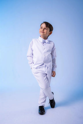 Conjunto Miss Cherry Social Leonardo Colete Branco - Estilo Delicado para o Dia a Dia | Bebeloo Kids