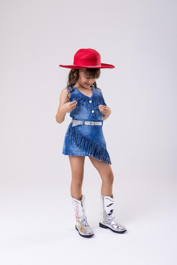 Conjunto Blogueirinha Boiadeira Maraisa Jeans - Estilo Delicado para o Dia a Dia | Bebeloo Kids