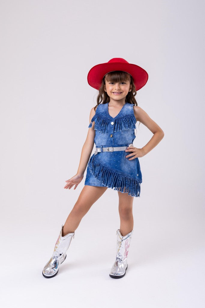 Conjunto Blogueirinha Boiadeira Maraisa Jeans - Estilo Delicado para o Dia a Dia | Bebeloo Kids