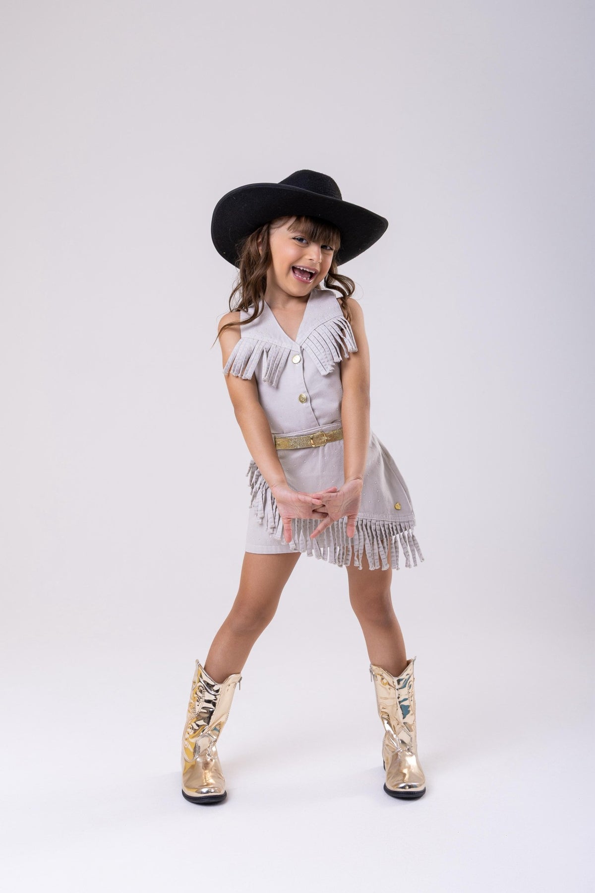 Conjunto Blogueirinha Boiadeira Maraisa Jeans Off - Estilo Delicado para o Dia a Dia | Bebeloo Kids