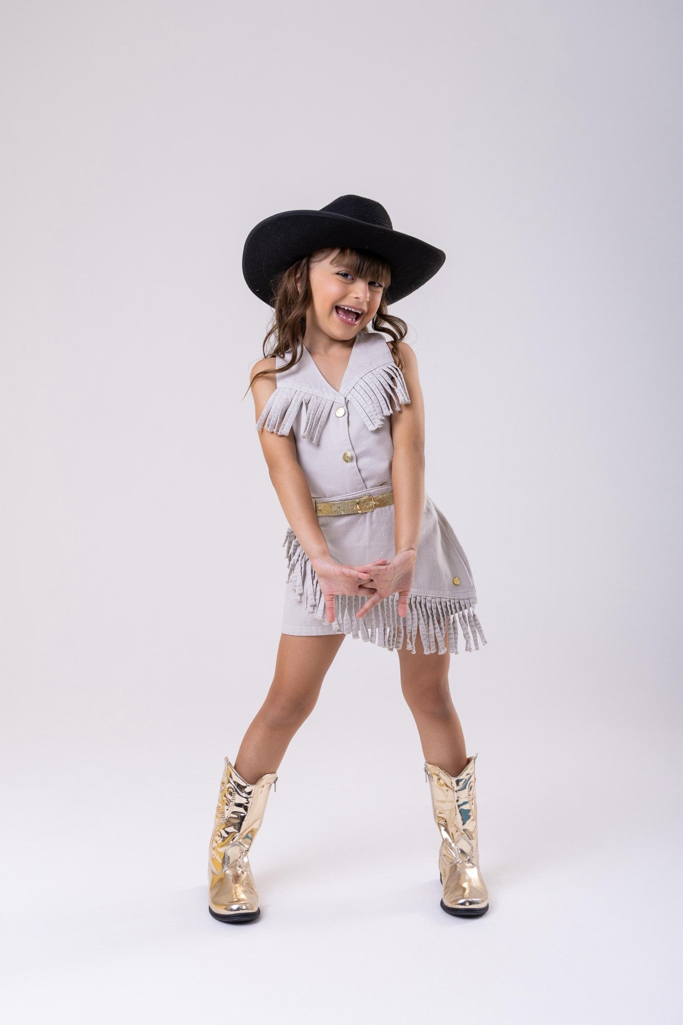 Conjunto Blogueirinha Boiadeira Maraisa Jeans Off - Estilo Delicado para o Dia a Dia | Bebeloo Kids