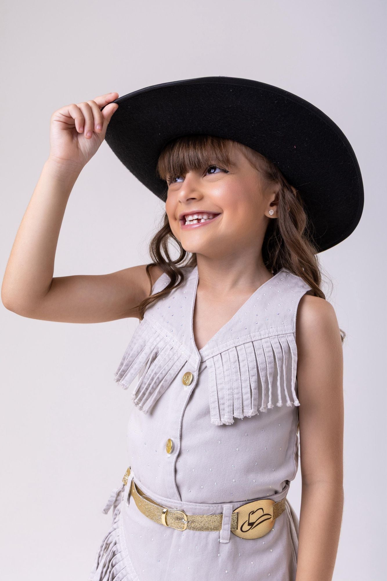 Conjunto Blogueirinha Boiadeira Maraisa Jeans Off - Estilo Delicado para o Dia a Dia | Bebeloo Kids