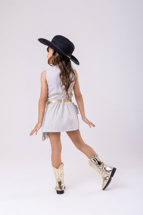 Conjunto Blogueirinha Boiadeira Maraisa Jeans Off - Estilo Delicado para o Dia a Dia | Bebeloo Kids