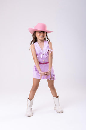 Conjunto Blogueirinha Boiadeira Maraisa Jeans Lilas - Estilo Delicado para o Dia a Dia | Bebeloo Kids
