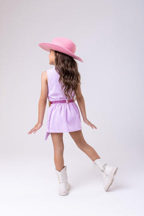 Conjunto Blogueirinha Boiadeira Maraisa Jeans Lilas - Estilo Delicado para o Dia a Dia | Bebeloo Kids
