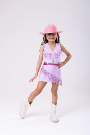 Conjunto Blogueirinha Boiadeira Maraisa Jeans Lilas - Estilo Delicado para o Dia a Dia | Bebeloo Kids