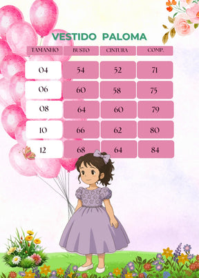 Vestido Juvenil Miss Cherry Paloma Lilas - Leveza e Elegância para Meninas | Bebeloo Kids