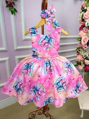 Vestido Tematicos Kids Stitch e Angel Rosa - Leveza e Elegância para Meninas | Bebeloo Kids