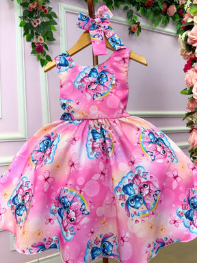 Vestido Tematicos Kids Stitch e Angel Rosa - Leveza e Elegância para Meninas | Bebeloo Kids