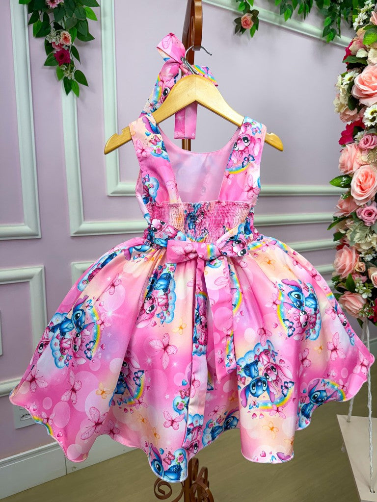 Vestido Tematicos Kids Stitch e Angel Rosa - Leveza e Elegância para Meninas | Bebeloo Kids