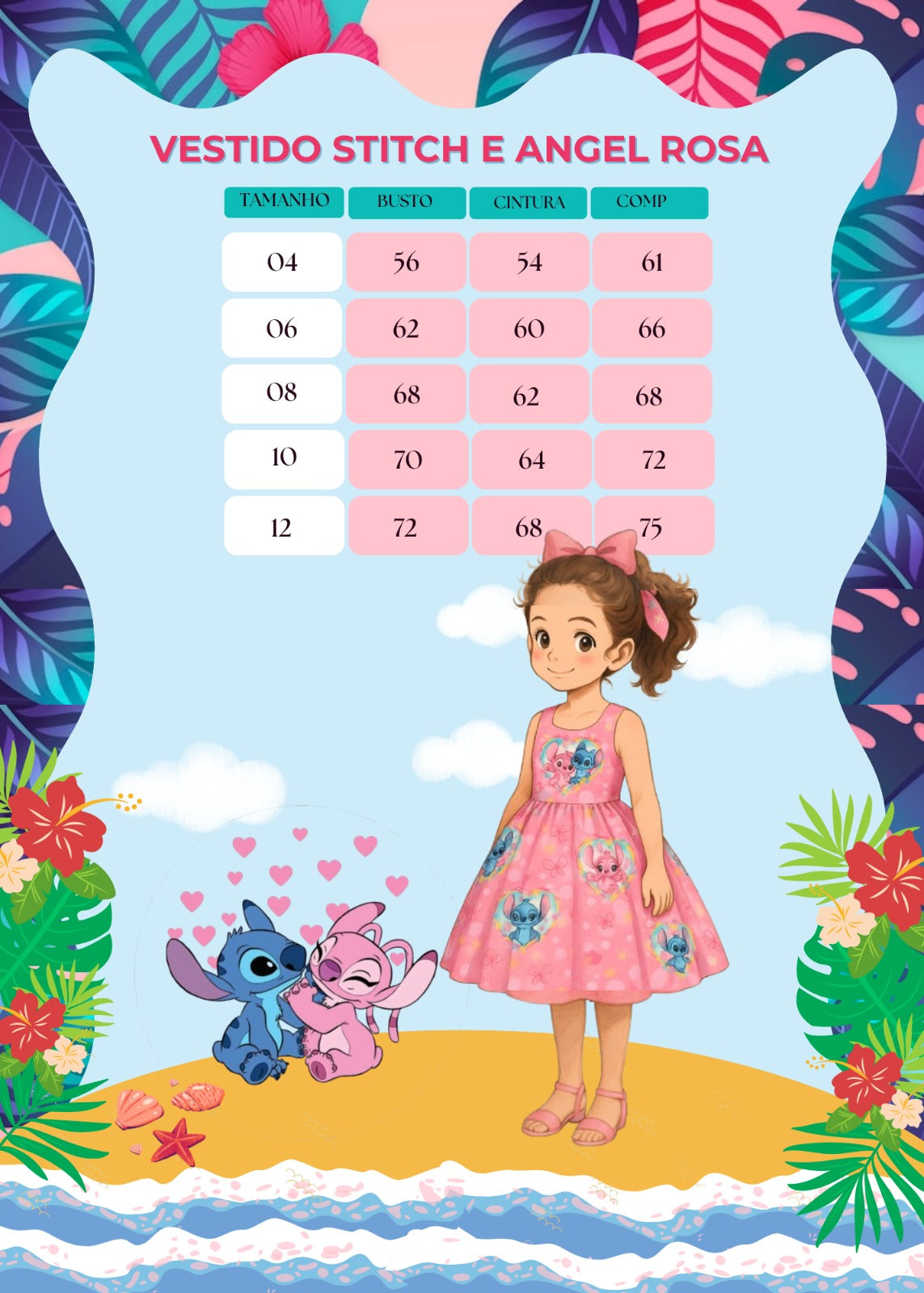 Vestido Tematicos Kids Stitch e Angel Rosa - Leveza e Elegância para Meninas | Bebeloo Kids