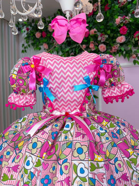 Vestido Marie Junino Quermesse de Luxo Pink - Leveza e Elegância para Meninas | Bebeloo Kids