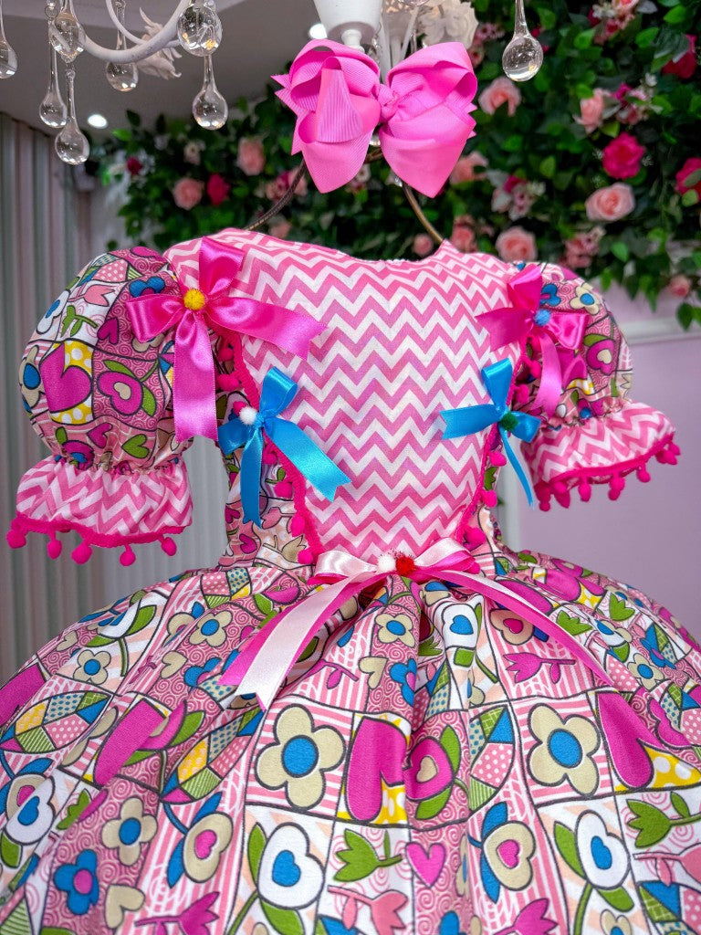 Vestido Marie Junino Quermesse de Luxo Pink - Leveza e Elegância para Meninas | Bebeloo Kids