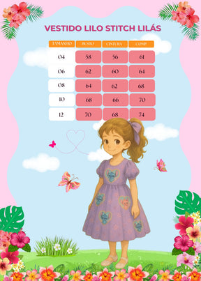 Vestido Tematicos Kids Stitch Lilas - Leveza e Elegância para Meninas | Bebeloo Kids