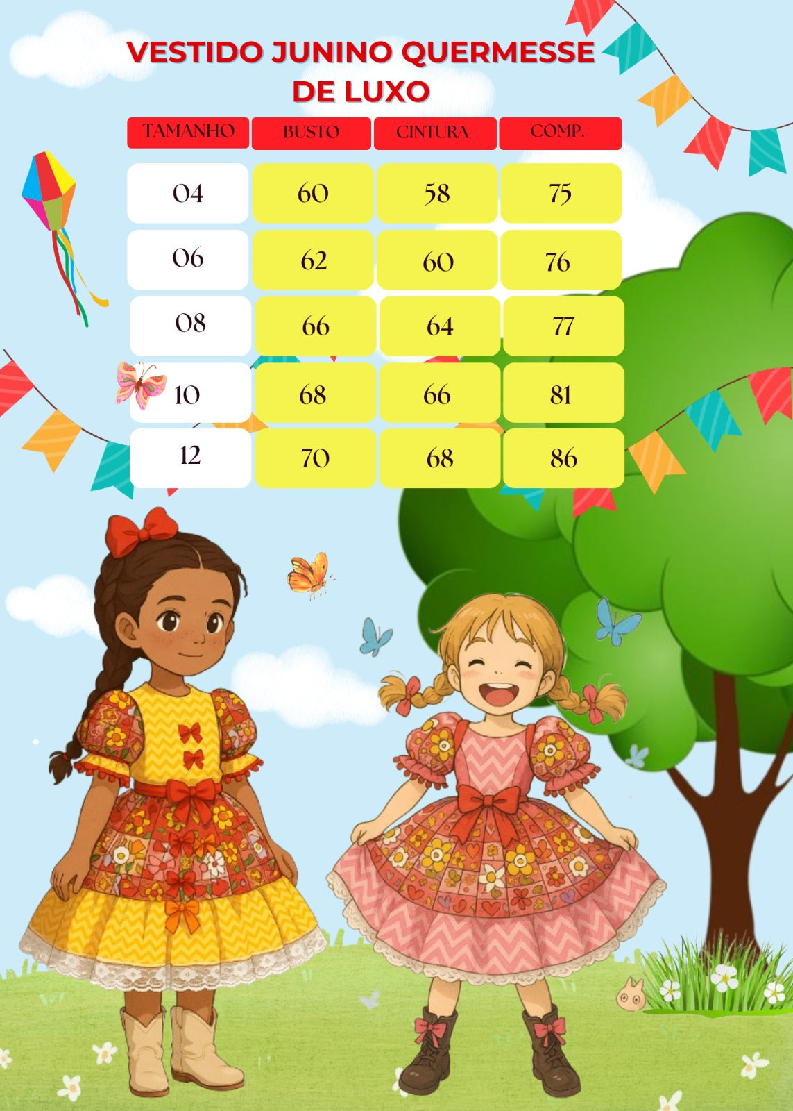 Vestido Marie Junino Quermesse de Luxo Amarelo - Leveza e Elegância para Meninas | Bebeloo Kids