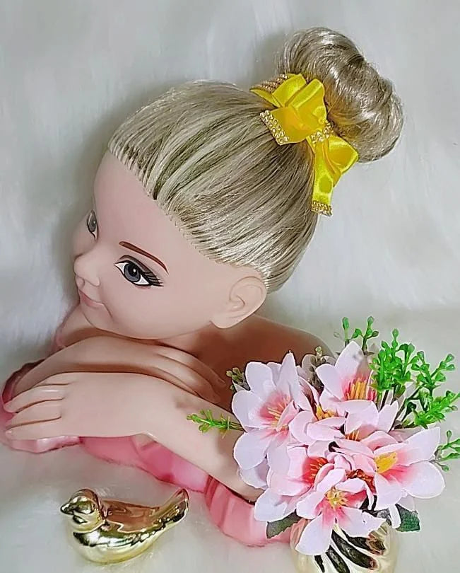Porta Coque Amarelo Laço Strass - Toque Delicado para Completar o Visual | Bebeloo Kids