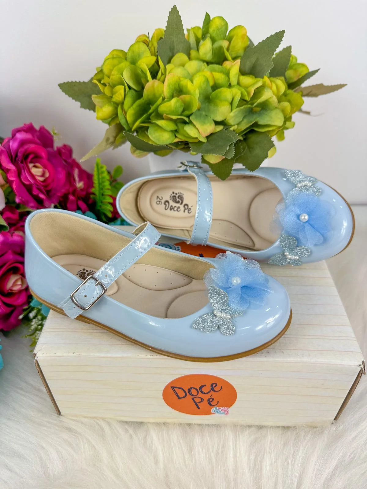 Sapatilha Doce Pe Jardim Encantado Azul Bebe - Diversão e Encanto para Brincar | Bebeloo Kids