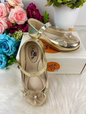 Sapatilha Doce Pe Jardim Encantado Dourado - Diversão e Encanto para Brincar | Bebeloo Kids
